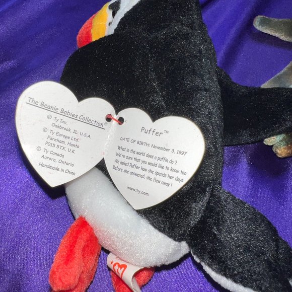 NWT & VTG📌 Ty Beanie Baby 1996  Claude the Crab &  Puffer the Penguin 1997 - Picture 10 of 16